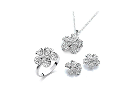 Silver Plated | CZ Studded Pendant Sets